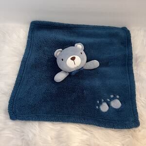 Sandy & Simon Navy Blue Bear Security Blanket Lovey Plush Baby Paw Print 2020
